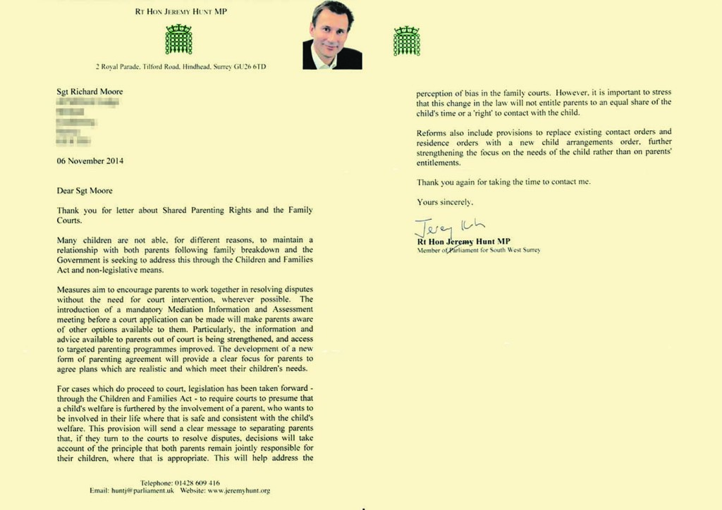 JEREMY HUNT LETTER AMEND LO