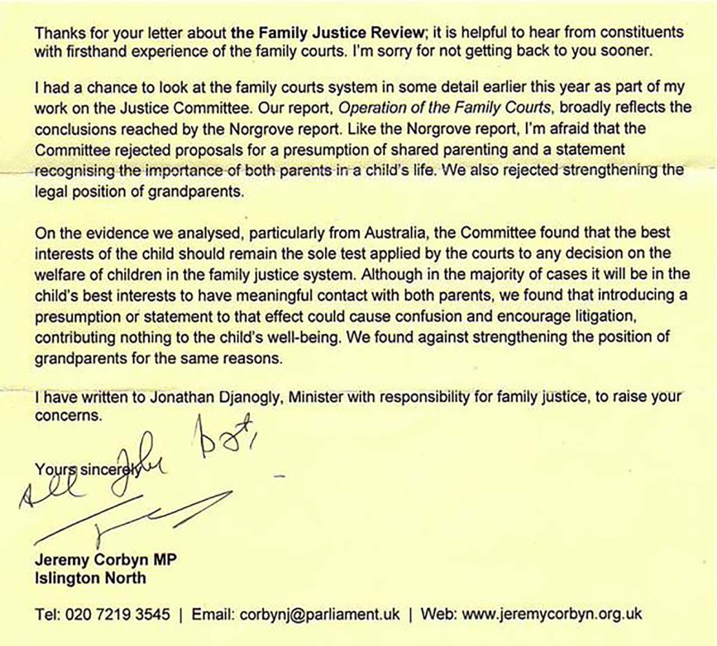 CORBYN LETTER LO